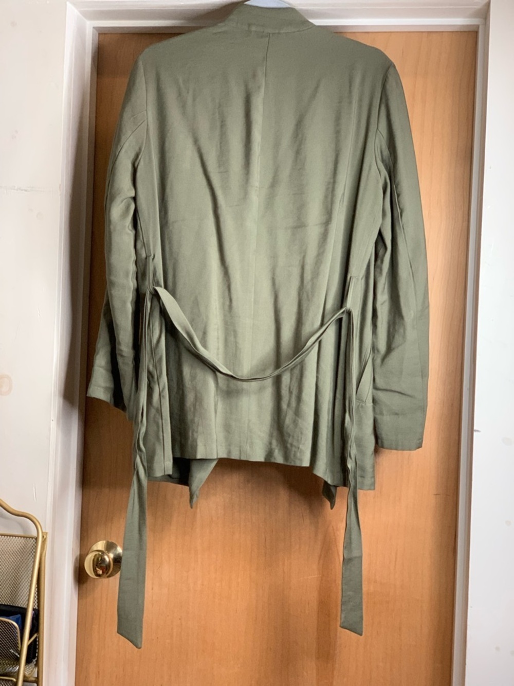 Goodnight Macaroon Olive Jacket With Tie Waist Size-Medium Soft Power Dressing - Picture 4 of 5